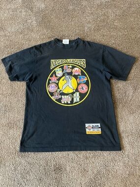 Vintage 1990s J‑Head Negro Leagues Graphic T-Shirt Black Size L NLBM Baseball